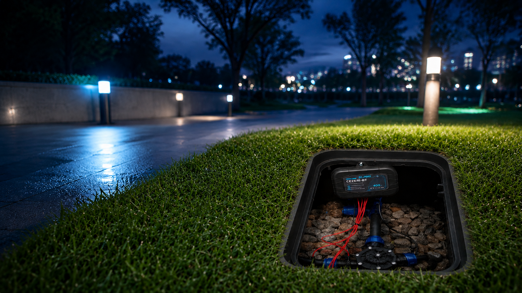 CEZERİ-BT kontrol ünitesinin zemine gömülü vana kutusundaki uygulaması